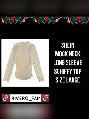 SHEIN | MOCK NECK LONG SLEEVE SCHIFFY TOP | SIZE LARGE